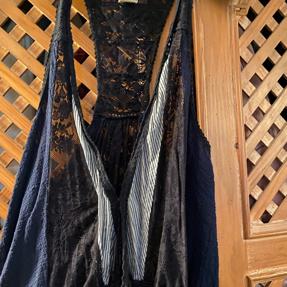 Free people small vest black and blue